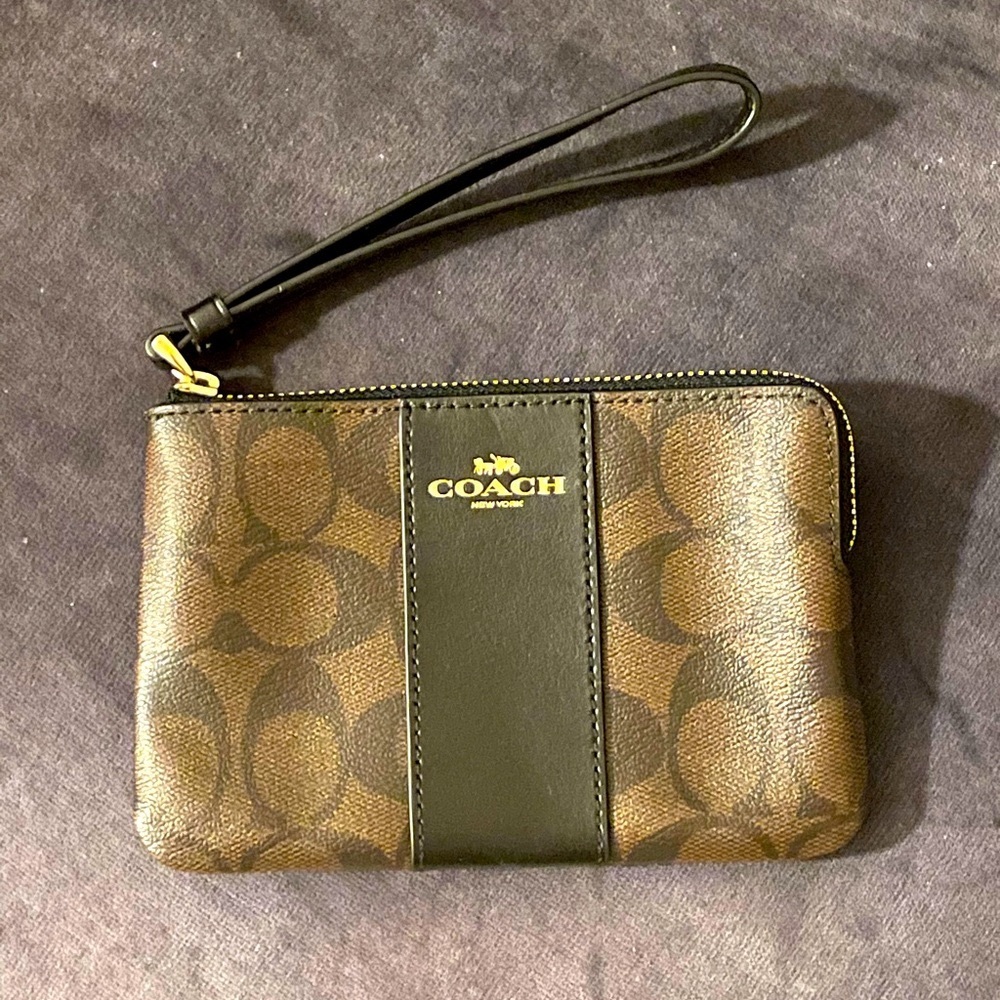 COACH leather wristlet
